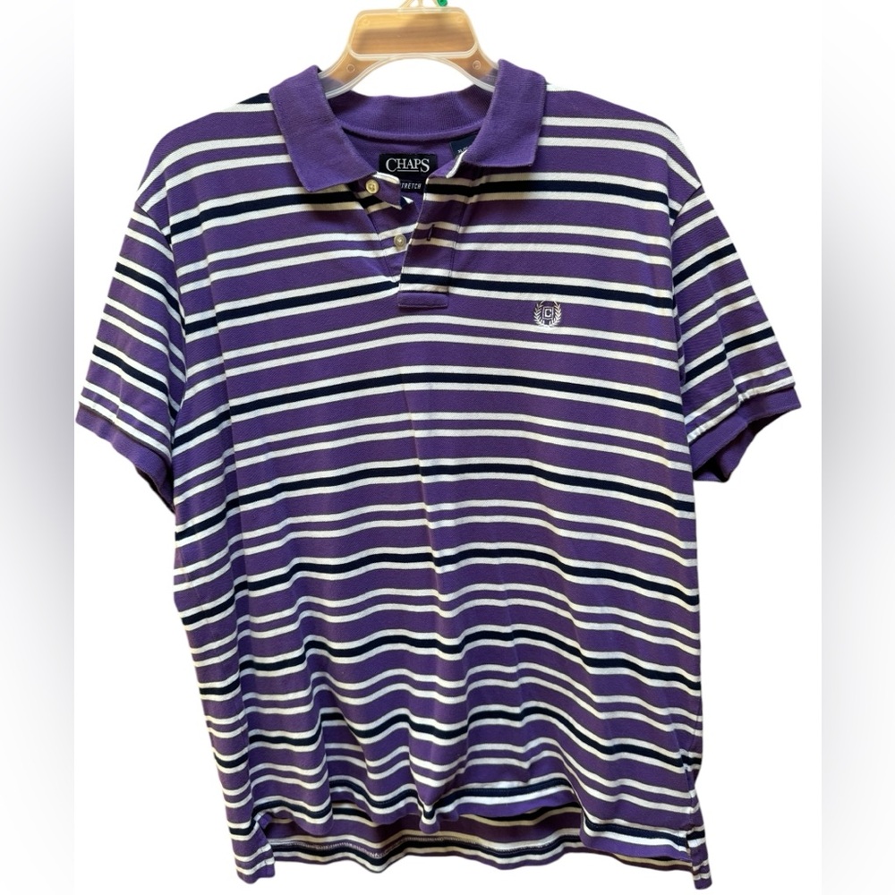 Chaps Stretch Striped Polo